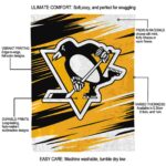 pittsburgh penguins paint streaks yellow white blanket best selling