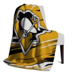 pittsburgh penguins paint streaks yellow white blanket best selling