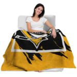 pittsburgh penguins splatter effect yellow blanket best selling