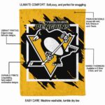 pittsburgh penguins splatter effect yellow blanket best selling