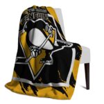 pittsburgh penguins splatter effect yellow blanket best selling