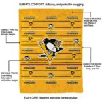 pittsburgh penguins striped pattern yellow blanket best selling