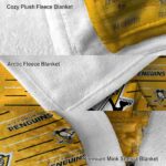 pittsburgh penguins striped pattern yellow blanket best selling