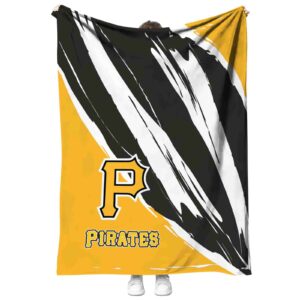 pittsburgh pirates brushstrokes black white blanket best selling