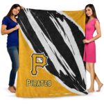 pittsburgh pirates brushstrokes black white blanket fashion forward