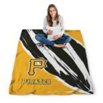 pittsburgh pirates brushstrokes black white blanket high quality