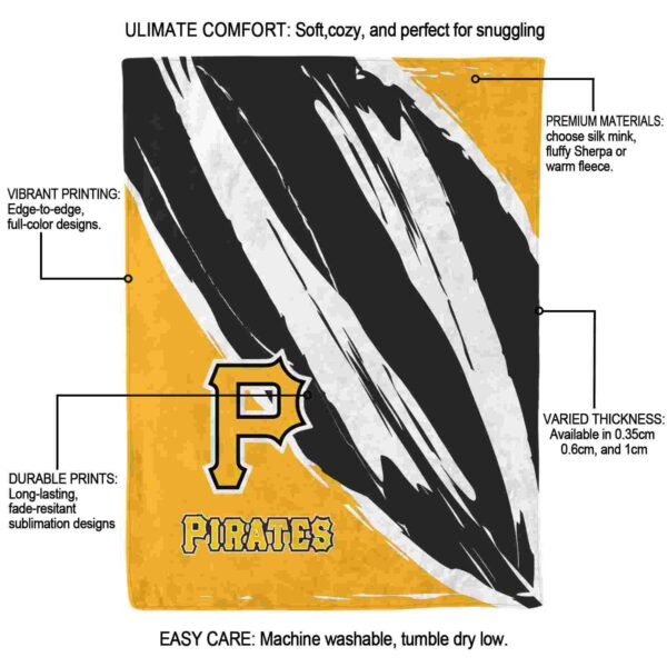 pittsburgh pirates brushstrokes black white blanket new arrival