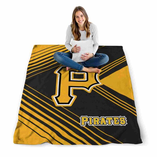 pittsburgh pirates diagonal stripes black blanket high quality