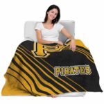 pittsburgh pirates diagonal stripes black blanket latest model