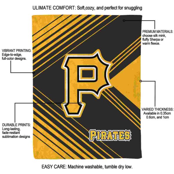 pittsburgh pirates diagonal stripes black blanket new arrival