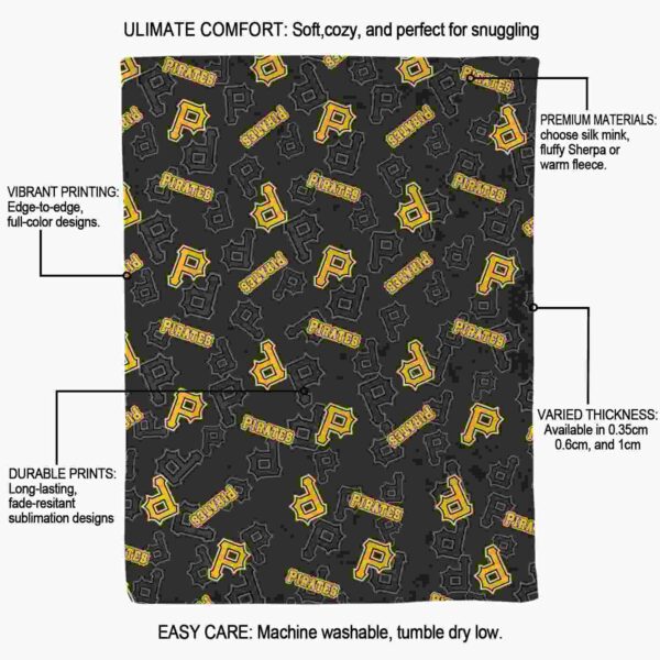 pittsburgh pirates diehard fans black blanket new arrival
