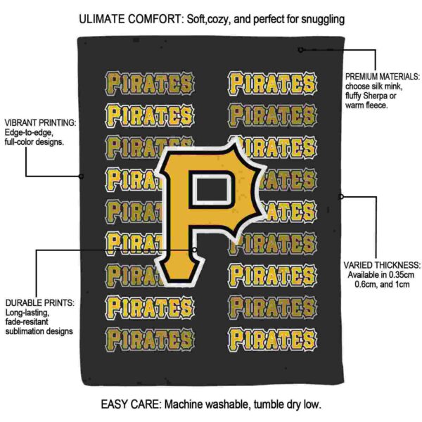 pittsburgh pirates fan pride black blanket new arrival