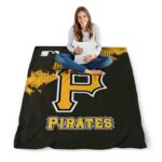 pittsburgh pirates grunge texture black blanket best selling