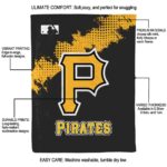 pittsburgh pirates grunge texture black blanket best selling