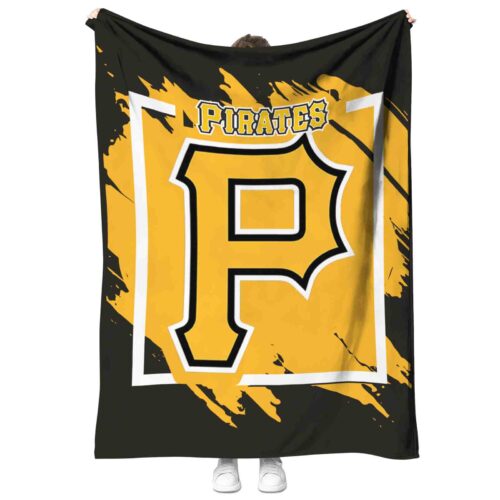 pittsburgh pirates splatter effect black blanket best selling