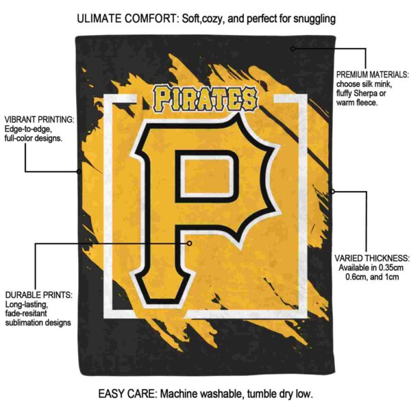 pittsburgh pirates splatter effect black blanket new arrival