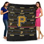 pittsburgh pirates striped pattern black blanket best selling