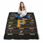 pittsburgh pirates striped pattern black blanket best selling