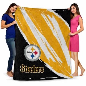 pittsburgh steelers brushstrokes gold white blanket fashion forward