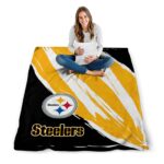 pittsburgh steelers brushstrokes gold white blanket high quality