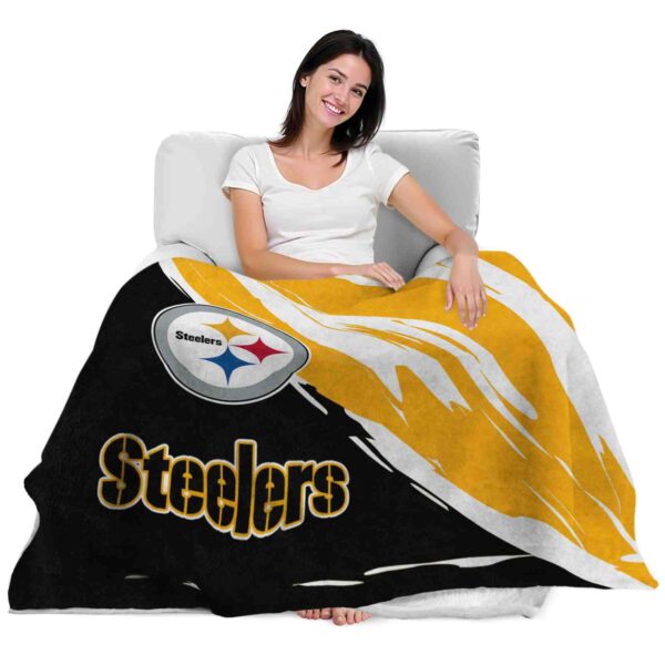 pittsburgh steelers brushstrokes gold white blanket latest model
