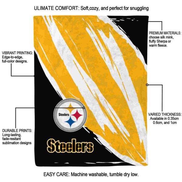 pittsburgh steelers brushstrokes gold white blanket new arrival