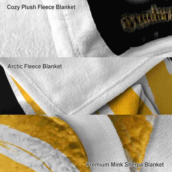 pittsburgh steelers brushstrokes gold white blanket premium grade