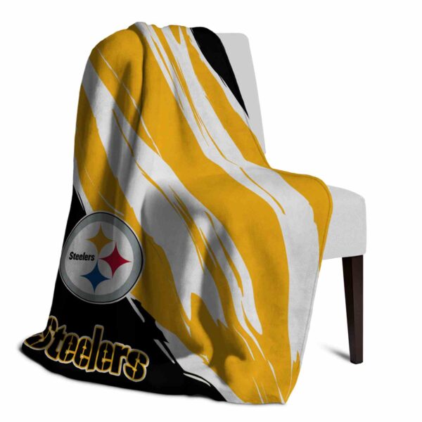 pittsburgh steelers brushstrokes gold white blanket top rated
