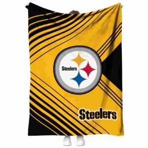 pittsburgh steelers diagonal stripes gold blanket best selling