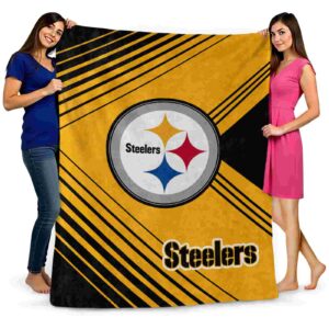 pittsburgh steelers diagonal stripes gold blanket fashion forward