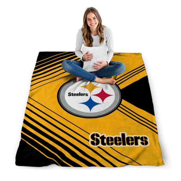 pittsburgh steelers diagonal stripes gold blanket high quality