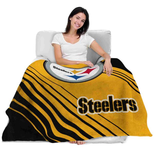 pittsburgh steelers diagonal stripes gold blanket latest model