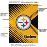 pittsburgh steelers diagonal stripes gold blanket new arrival
