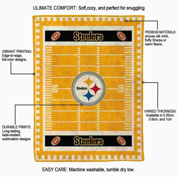 pittsburgh steelers football field gold blanket new arrival