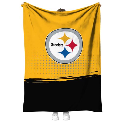 pittsburgh steelers gradient dots gold blanket best selling