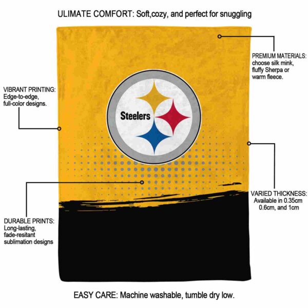 pittsburgh steelers gradient dots gold blanket new arrival