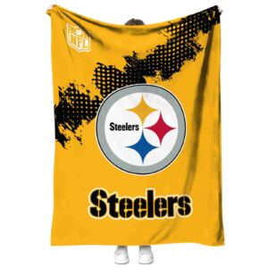 pittsburgh steelers grunge texture gold blanket best selling
