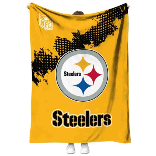 pittsburgh steelers grunge texture gold blanket best selling