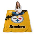 pittsburgh steelers grunge texture gold blanket high quality