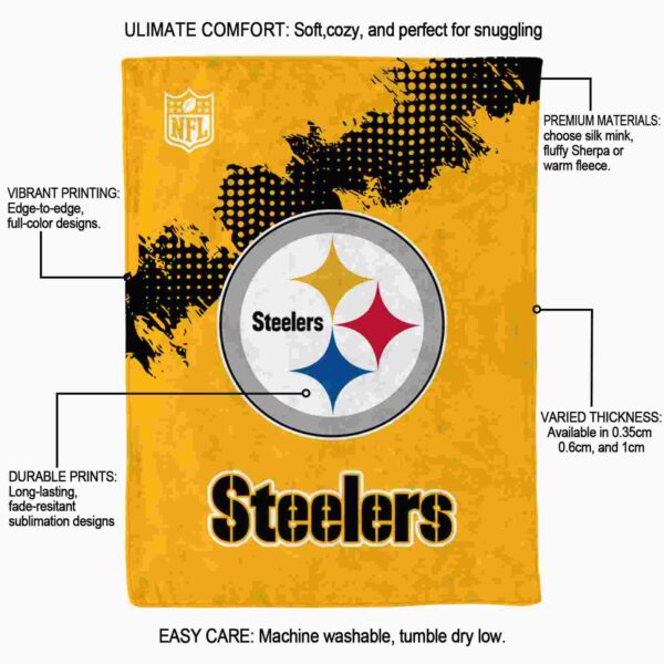 pittsburgh steelers grunge texture gold blanket new arrival