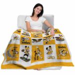 pittsburgh steelers mickey minnie gold white blanket latest model