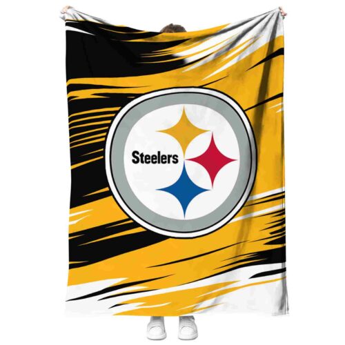pittsburgh steelers paint streaks gold white blanket best selling