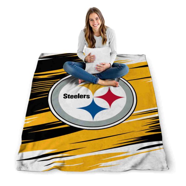 pittsburgh steelers paint streaks gold white blanket high quality