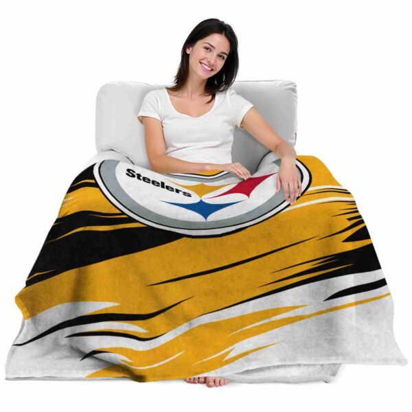 pittsburgh steelers paint streaks gold white blanket latest model