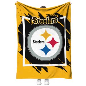 pittsburgh steelers splatter effect gold blanket best selling