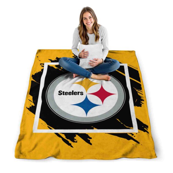 pittsburgh steelers splatter effect gold blanket high quality