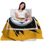 pittsburgh steelers splatter effect gold blanket latest model