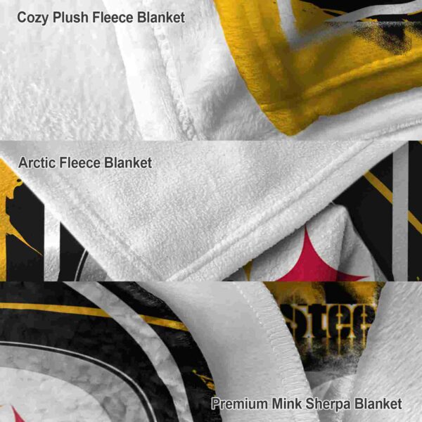 pittsburgh steelers splatter effect gold blanket premium grade