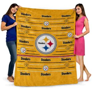 pittsburgh steelers striped pattern gold blanket fashion forward