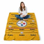 pittsburgh steelers striped pattern gold blanket high quality